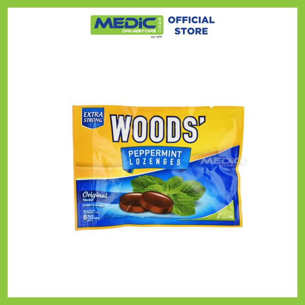 Woods Peppermint Lozenges Extra Strong Original Flavour 6s
