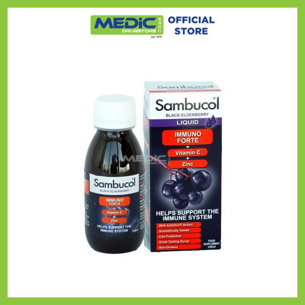 Sambucol Liquid Immuno Forte + Vit C + Zinc 120ml