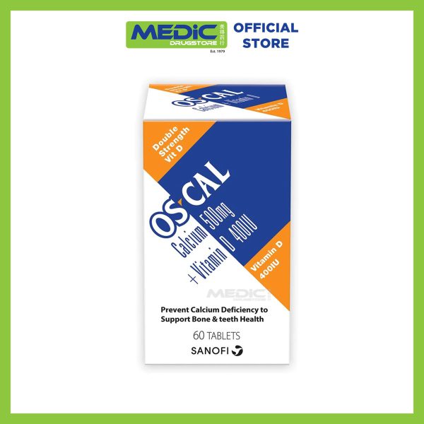 Oscal Calcium 500mg + Vitamin D3 400IU 60s