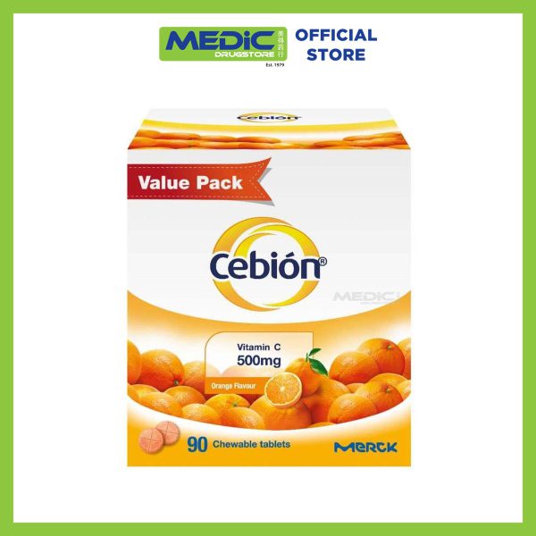 Cebion Vitamin C Chewable Tablets Orange Flavour 90s