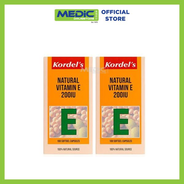 Kordel's Natural Vitamin E 200IU (Twin Pack) 2x100s