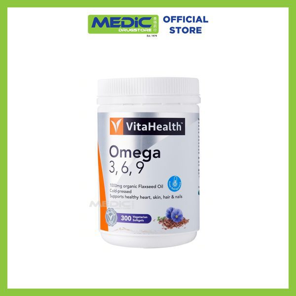 VitaHealth Omega 3, 6, 9 Flaxseed Oil 1000Mg Vegicaps Soft Capsule 300s