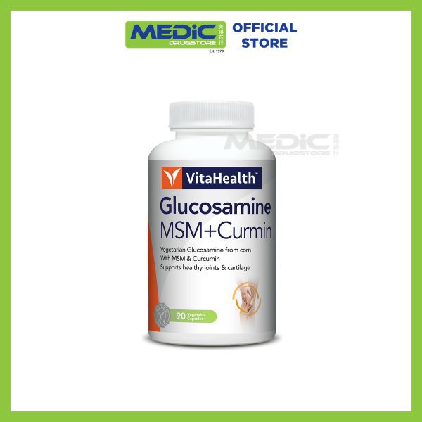 VitaHealth Vegetarian Glucosamine Msm + Curcumin 90 Vegetarian Capsules