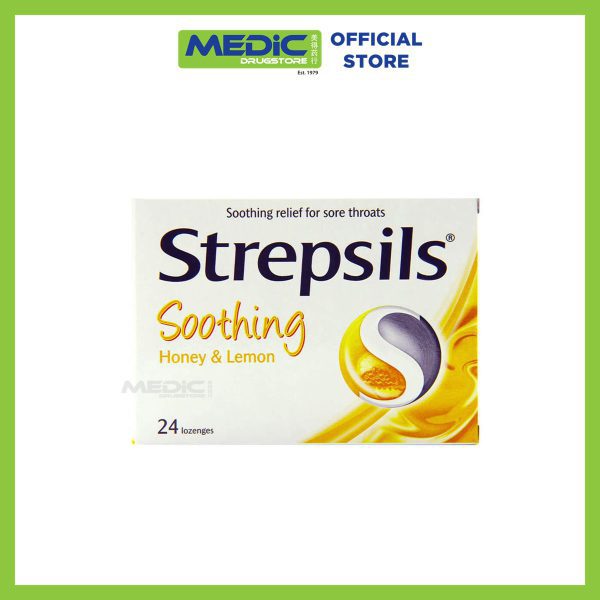 Strepsils Lozenges For Sore Throats Soothing Honey And Lemon 24s