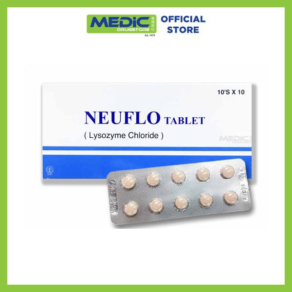 Neuflo Tablet (Lysozyme Chloride) 10x10s
