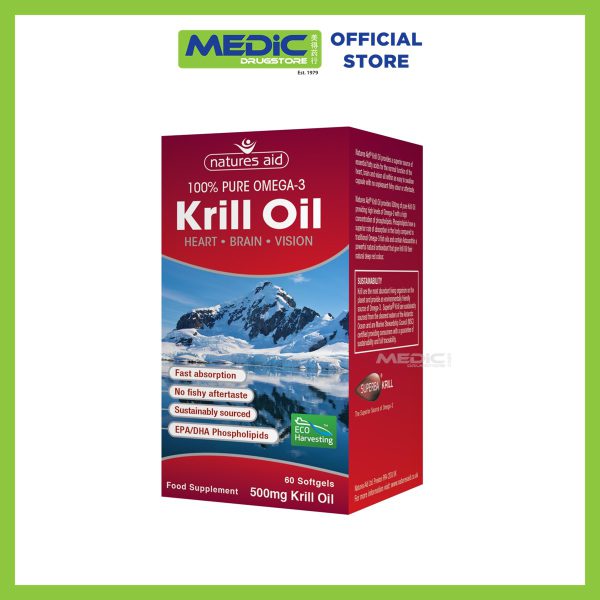 Natures Aid Antarctic Krill Oil Omega-3 60s