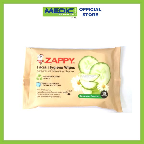 Zappy Facial Hygiene Wipes 15s