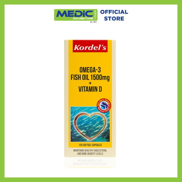 Kordel's Omega-3 Fish Oil 1500mg + Vitamin D 120s